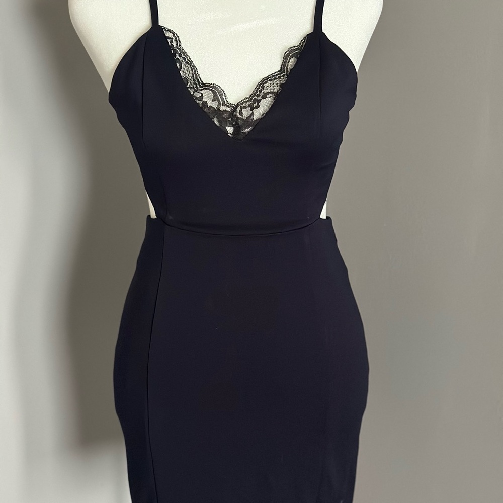 Sexy Lulus Laced Backed Dress— XS blank and blue